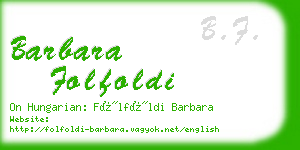 barbara folfoldi business card